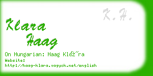 klara haag business card